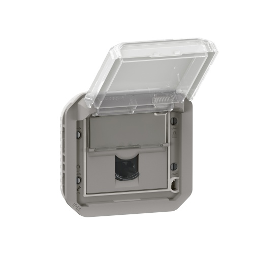 Plexo IP 55 componível - Tomada RJ 45 - Cat. 6 - UTP, Cinzento