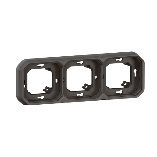 Plexo IP 55 componível - Quadro triplo para montagem de encastrar HV, Antracite