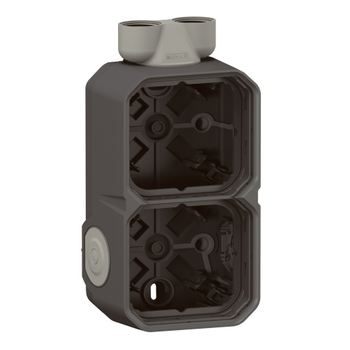 Plexo IP 55 componível - Caixa saliente dupla para 2 x bucins ISO20, Antracite