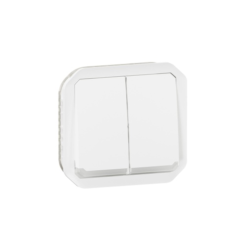 Plexo IP 55 componível - Comando multifunções duplas luminosas, Branco