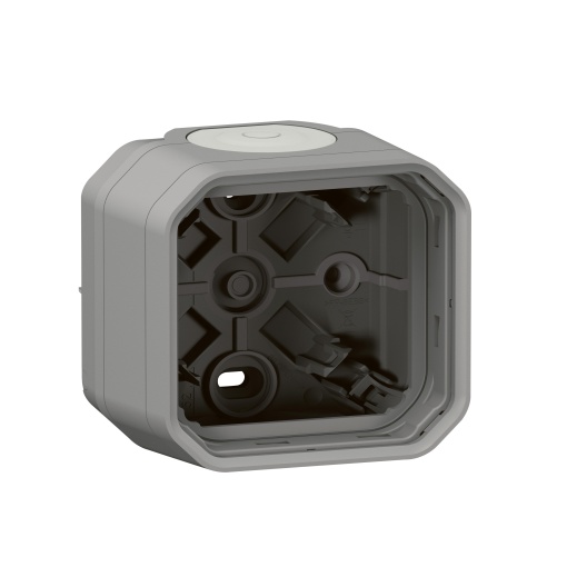 Plexo IP 55 componível - Caixa saliente simples com bucins planos, Cinzento