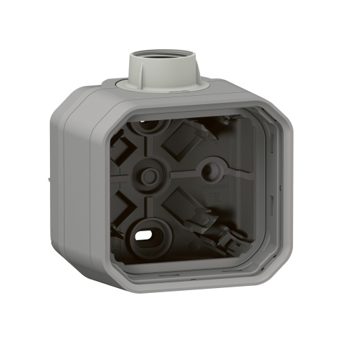 Plexo IP 55 componível - Caixa saliente simples para bucins PG16, Cinzento