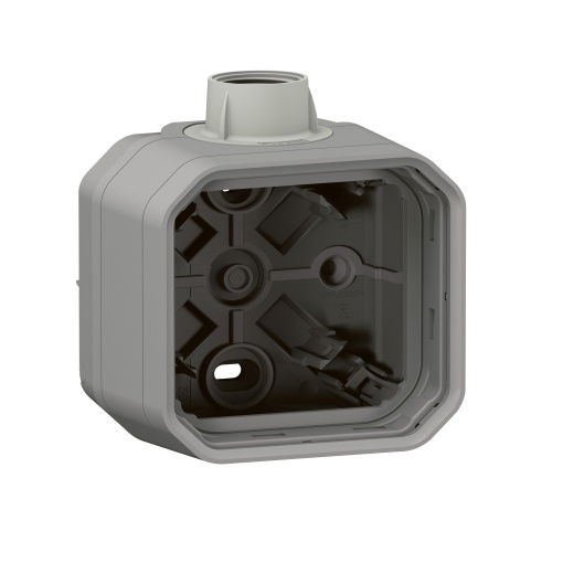 Plexo IP 55 componível - Caixa saliente simples para bucins ISO20, Cinzento