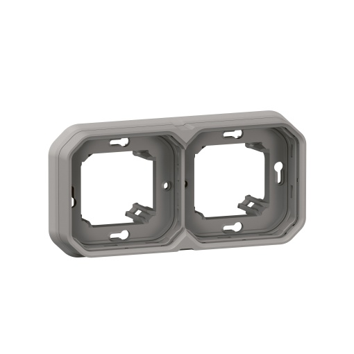 Plexo IP 55 componível - Quadro duplo para montagem de encastrar HV, Cinzento