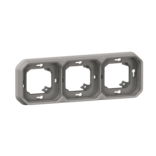 Plexo IP 55 componível - Quadro triplo para montagem de encastrar HV, Cinzento