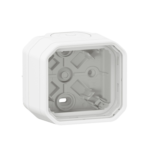 Plexo IP 55 componível - Caixa saliente simples com bucins planos, Branco