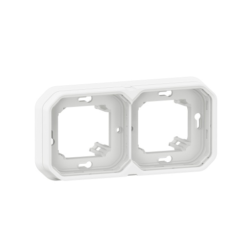 Plexo IP 55 componível - Quadro duplo para montagem de encastrar HV, Branco