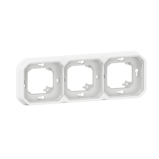 Plexo IP 55 componível - Quadro triplo para montagem de encastrar HV, Branco