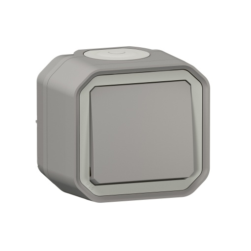 Plexo IP 55 monobloco saliente - Comutador de escada, Cinzento