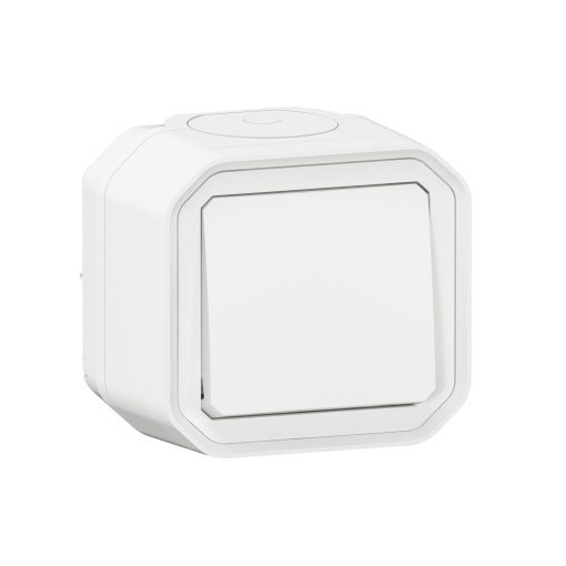 Plexo IP 55 monobloco saliente - Botão simples, Branco