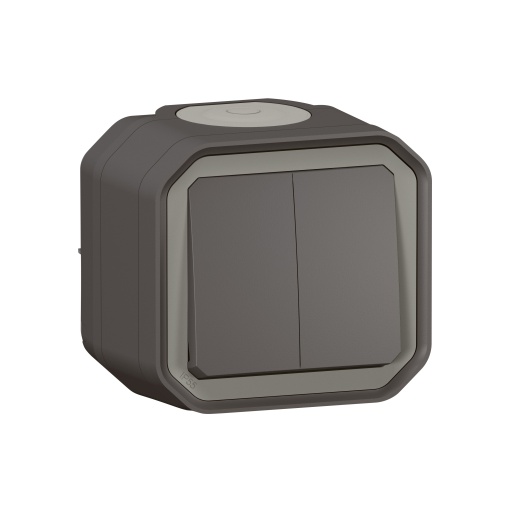 Plexo IP 55 monobloco saliente - Comando duplo multifunções, Antracite