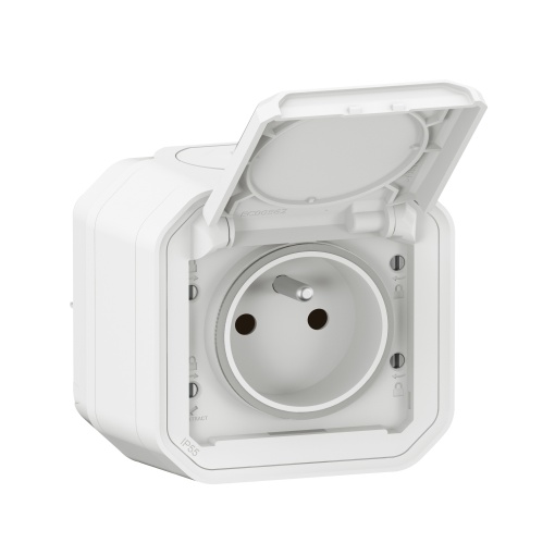Plexo IP 55 monobloco saliente - Tomada 2PT, standard FB, Areia