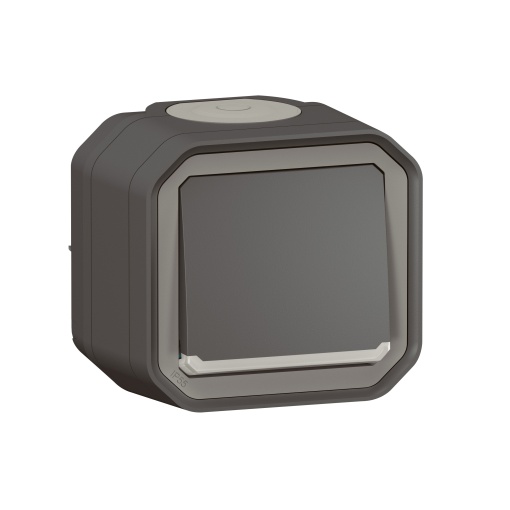 Plexo IP 55 monobloco saliente - Botão simples luminoso, Antracite