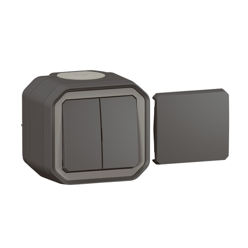 Plexo IP 55 monobloco saliente - Mecanismo Multifunções reversível, Antracite