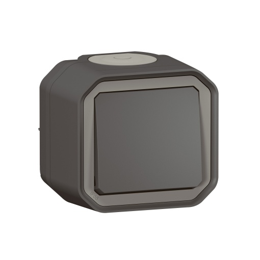 Plexo IP 55 monobloco saliente - Botão simples, Antracite