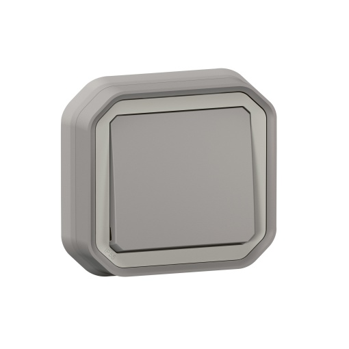 Plexo IP 55 monobloco encastrar - Comutador de escada, Cinzento