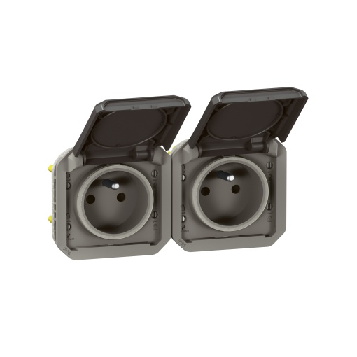 Plexo IP 55 componível - 2 x 2PT, standard FB - Horizontal, Antracite