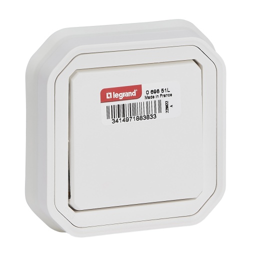Plexo IP 55 monobloco encastrar - Comutador de escada, Branco