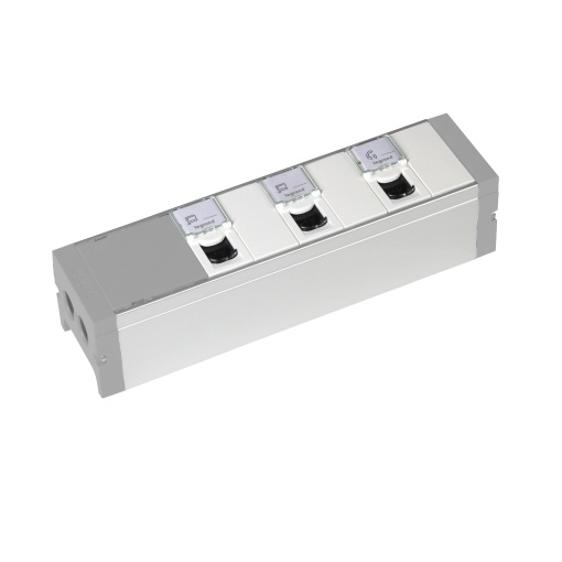 Blocos de dados - 3 tomadas RJ 45 Cat. 6 FTP  3 obturadores de 1 mod