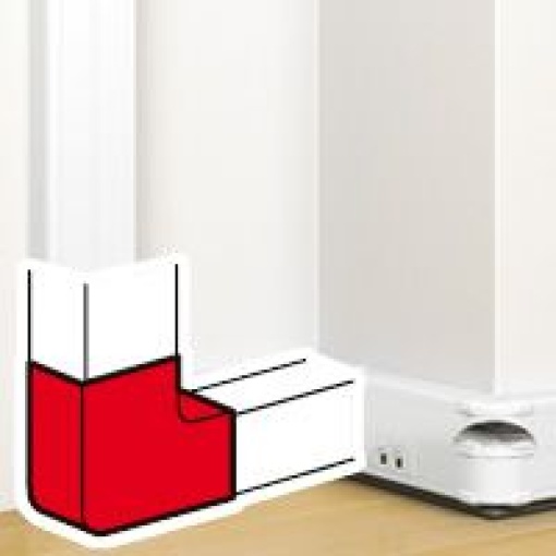 DLP - Ângulo plano - 90 - branco - para calha 130 x 50