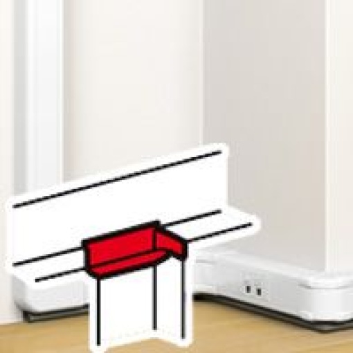 Derivação plana a an. 105 mm - canal DLP de encaixe direto 50x105145