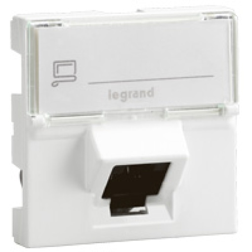 Mosaic - Tomada RJ45 - Cat.6 - FTP, com 1 saída a 45 graus - 2 módulos - Branco
