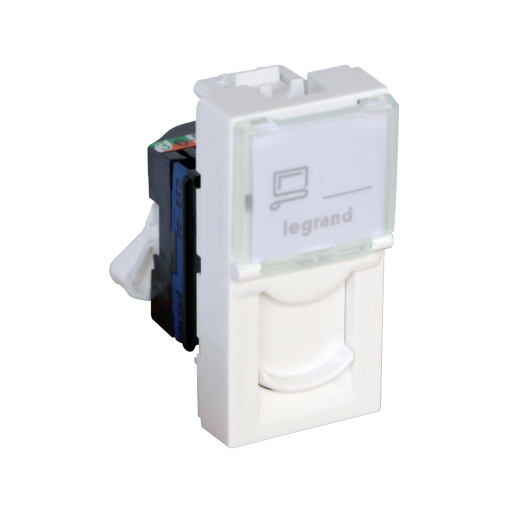 Mosaic - Tomada RJ45 - Cat.6 - FTP - 1 módulo - Branco Antimicrobial