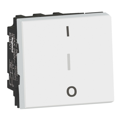 Mosaic - Interruptor Bipolar Easy-Led 16AX - 250V - 2 módulos - branco