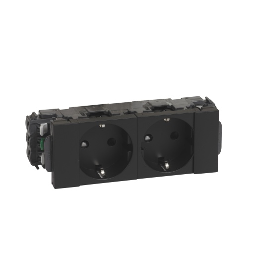 Mosaic - Tomada especial DLP - 2PT Schuko 16A - 250V - preto mate