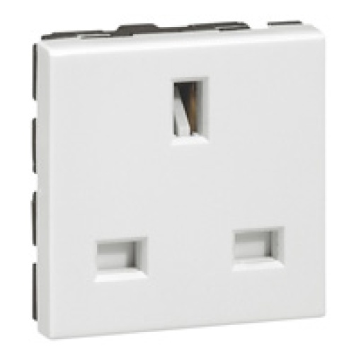 Mosaic - Tomada 2PT - 2 módulos - 13A - 230 V - Standard Britânico - branco