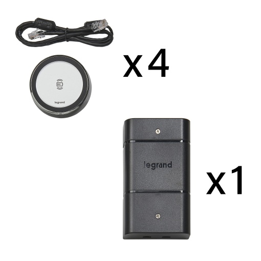 Kit completo com 4 carregadores para mobiliário Ø 80 mm cabo
