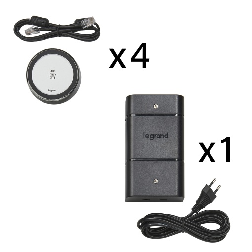 Kit completo com 4 carregadores para mobiliário Ø 80 mm ficha