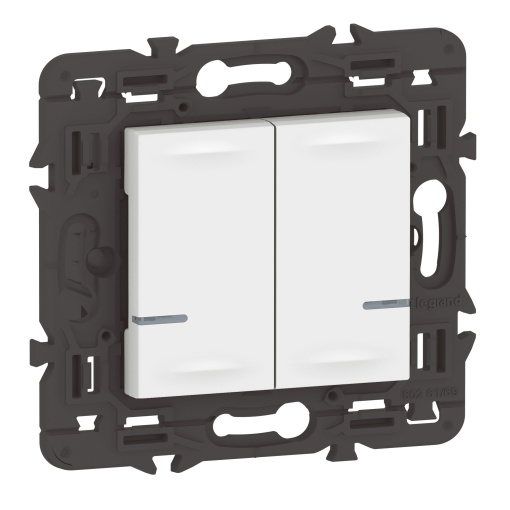 Interruptor duplo de iluminação conectado cneutro - MwN - Branco