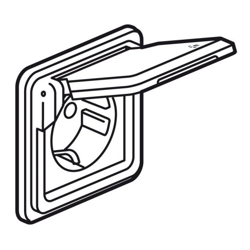 Soliroc - Tomada de corrente 16 A - 250 V - 2PT tipo Schuko com tampa IP 55