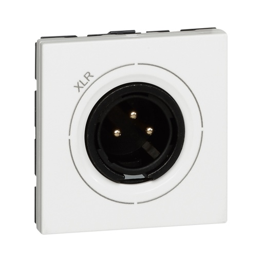 Mosaic - Tomada XLR - macho  3 pólos - 2 módulos - Branco