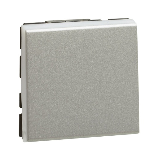 Mosaic - Comutador de escada Easy-Led - 10AX-250V - 2 módulos - alumínio