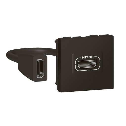 Mosaic - Tomada HDMI Tipo-A - pré-conectorizada - 2.0 - 2 módulos - preto mate
