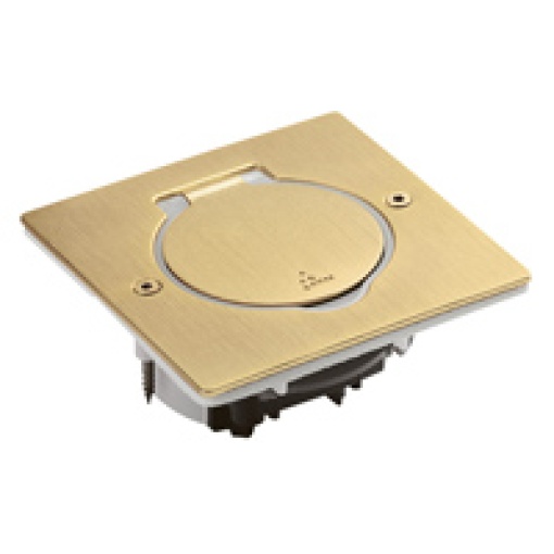 Base para montagem de tomadas de chão quadrada - Bronze