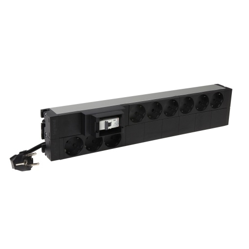LCS³ Bloco PDU 19" - 2 U - 9 tomadas x 2PT Schuko  disjuntor diferencial AC