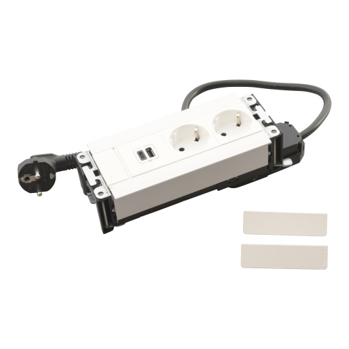 Incara Multilink - 2 x 2PT Schuko  1 x USB AC 15 W - 6 módulos -Branco