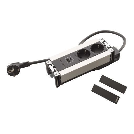 Incara Multilink - 2 x 2PT Schuko  1 x USB AC 15 W - 6 módulos - Metal