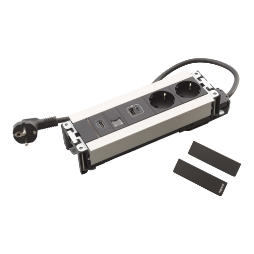 Incara Multilink - 2x2PT SchukoUSB ACRJ45 Cat.6 UTPHDMI - 8 módulos - Metal