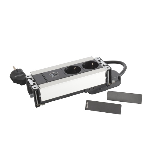 Incara Multilink - 2x2PT Schuko  USB Tipo-C 30W Power Delivery - 6 mód. -Metal