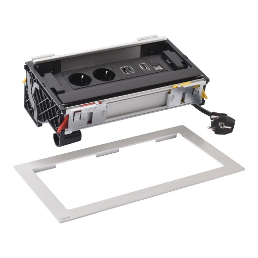 Incara Flip-up - 2x2PT Schuko  1xRJ45 C.6 UTP  1xHDMI  1xUSB AC - 8 módulos