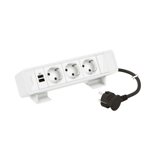 Incara On Desk - 3 tomadas 2PT Sch. 1 USB Tipo-A  1 USB Tipo-C 15W - Branco