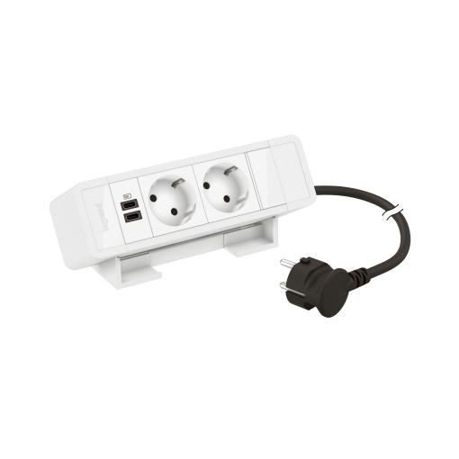Incara On Desk - 2 tomadas 2PT Schuko  2 USB Tipo-C 15W - Branco
