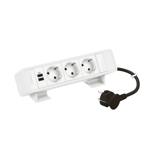 Incara On Desk - 3 tomadas 2PT Schuko  2 USB Tipo-C 15W - Branco