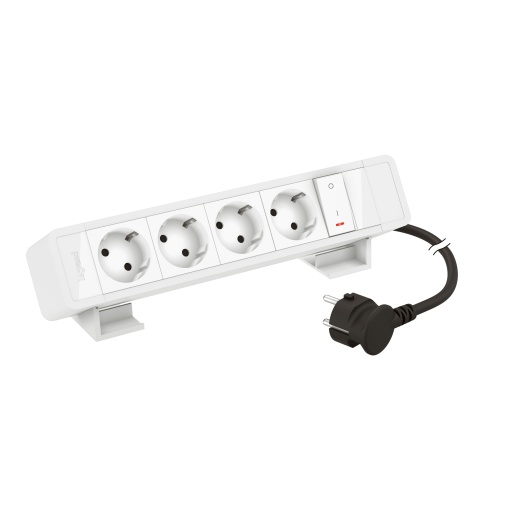 Incara On Desk - 4 tomadas 2PT Schuko  1 interruptor geral luminoso - Branco