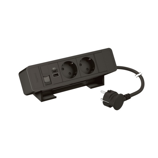Incara On Desk - 2x2PT  1 USB Tipo-A  1 Tipo-C 15W  1 RJ45 Cat.6 FTP- Preto