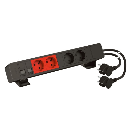 Incara On Desk - 2x2PT  2x2PT c encrav.  2 RJ45 Cat.6 FTP - Preto